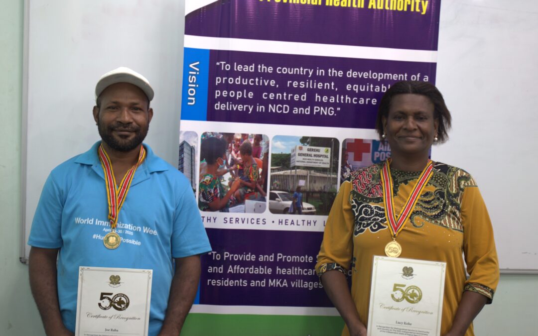 FOUR HEALTH WORKERS FROM NCD PROVINCIAL HEALTH AUTHORITY HAVE RECEIVED THE MEDAL OF RECOGNITION FROM THE MINISTER OF FOREIGN AFFAIRS HON. JUSTIN TKATCHENKO