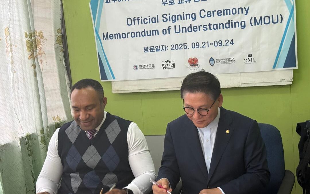 NCD PROVINCIAL HEALTH AUTHORITY AND WONKWANG UNIVERSITY OF THE REPUBLIC OF KOREA HAS SIGNED A MEMORANDUM OF UNDERSTANDING WITH THE AIM TO IMPROVING PUBLIC HEALTH